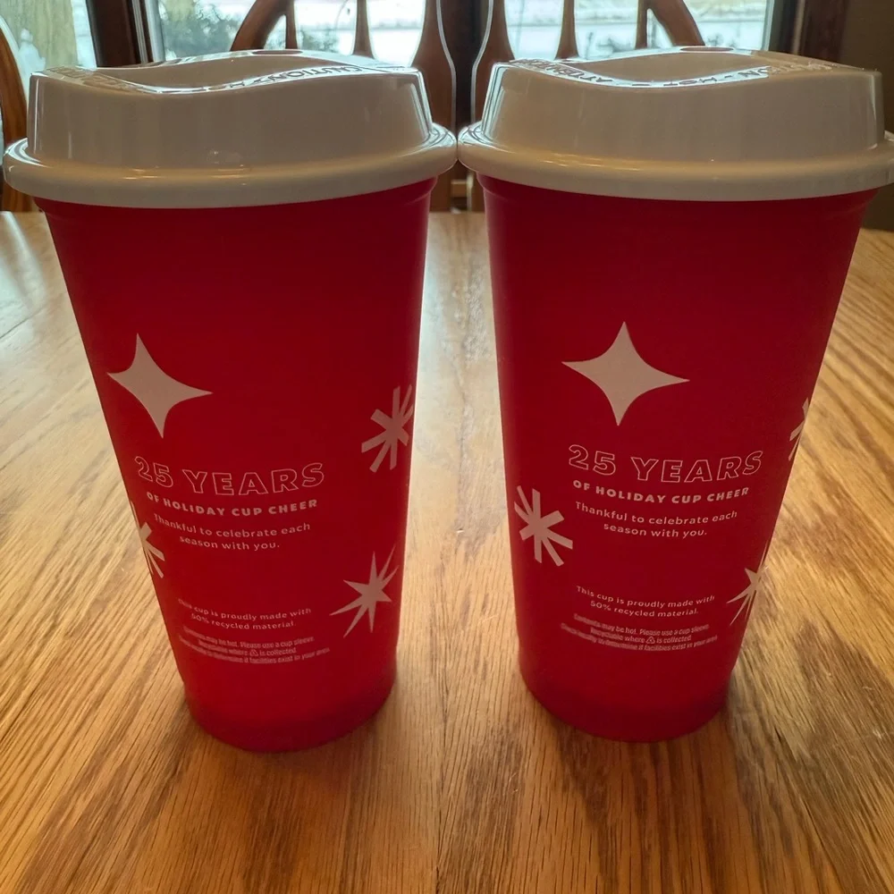 Set of 2 Holiday Starbucks Reusable Cups